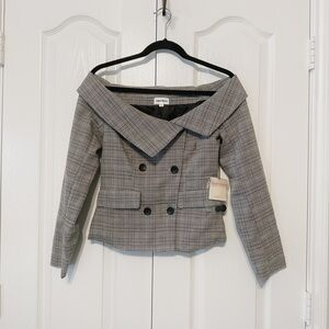 Super Down Plaid Button Down Blazer Size XS